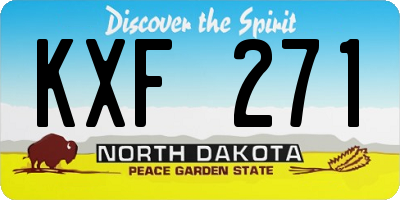 ND license plate KXF271