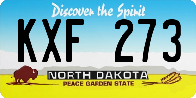 ND license plate KXF273