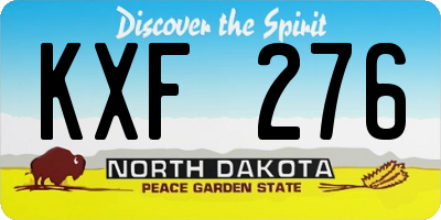 ND license plate KXF276