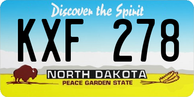 ND license plate KXF278