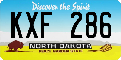 ND license plate KXF286