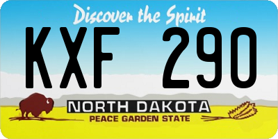 ND license plate KXF290