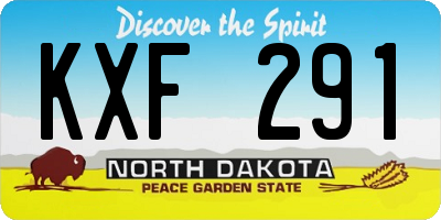 ND license plate KXF291