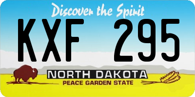 ND license plate KXF295
