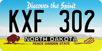 ND license plate KXF302