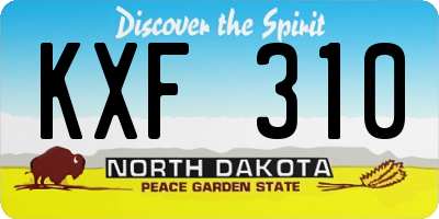 ND license plate KXF310