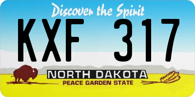 ND license plate KXF317
