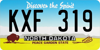 ND license plate KXF319