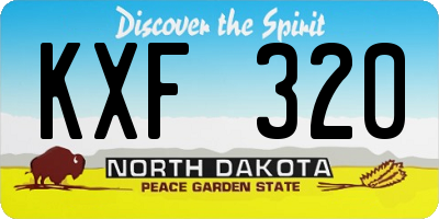 ND license plate KXF320