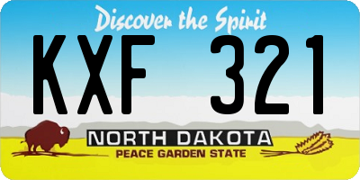 ND license plate KXF321