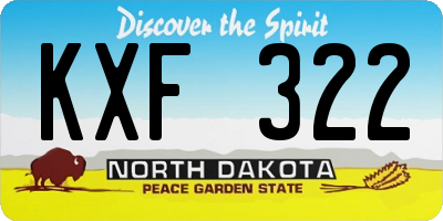ND license plate KXF322