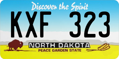 ND license plate KXF323
