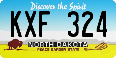 ND license plate KXF324
