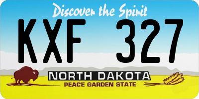 ND license plate KXF327