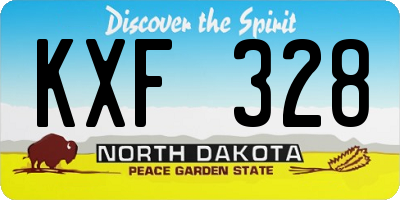 ND license plate KXF328