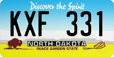 ND license plate KXF331