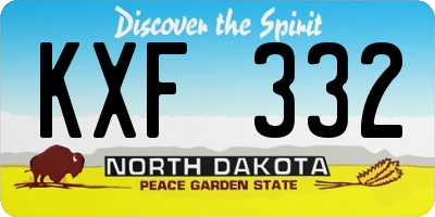 ND license plate KXF332