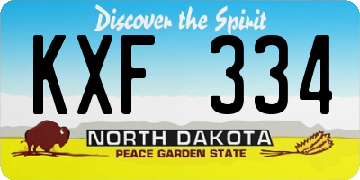 ND license plate KXF334