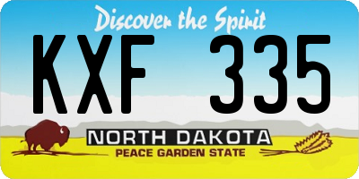 ND license plate KXF335