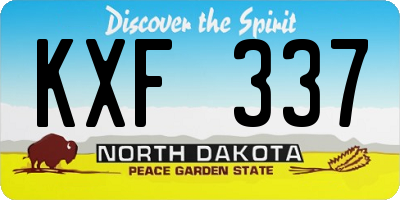 ND license plate KXF337