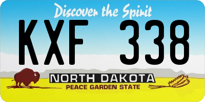 ND license plate KXF338