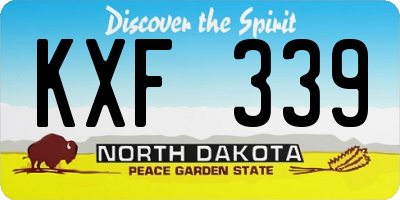 ND license plate KXF339