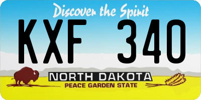 ND license plate KXF340