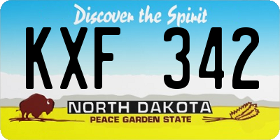 ND license plate KXF342
