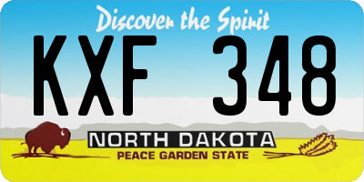ND license plate KXF348