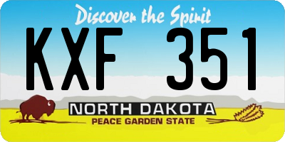 ND license plate KXF351
