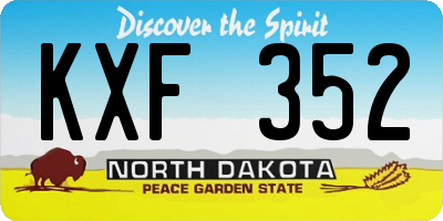ND license plate KXF352
