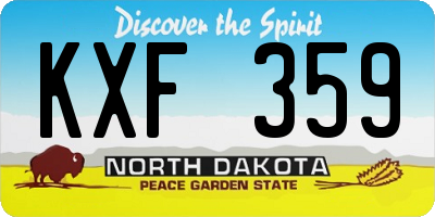 ND license plate KXF359