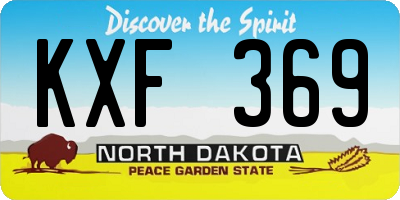 ND license plate KXF369