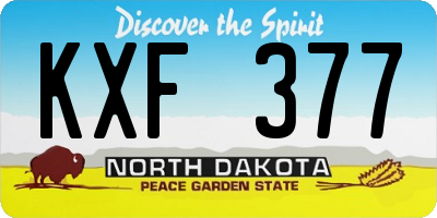 ND license plate KXF377