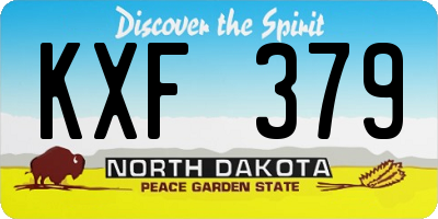 ND license plate KXF379