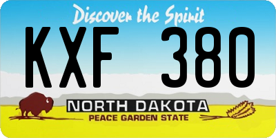 ND license plate KXF380