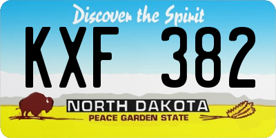 ND license plate KXF382