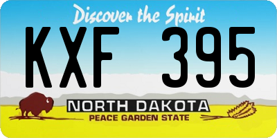 ND license plate KXF395