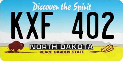 ND license plate KXF402