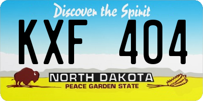 ND license plate KXF404