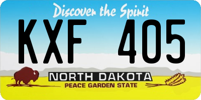 ND license plate KXF405