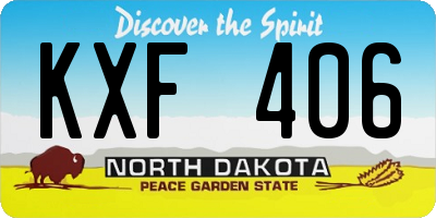 ND license plate KXF406