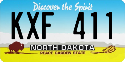 ND license plate KXF411