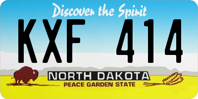 ND license plate KXF414