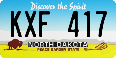 ND license plate KXF417