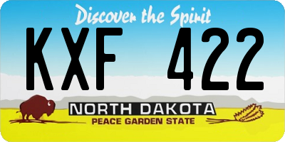ND license plate KXF422