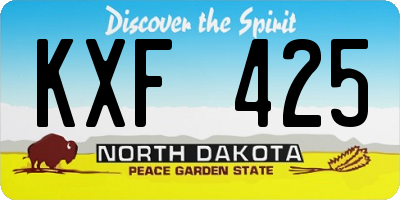 ND license plate KXF425