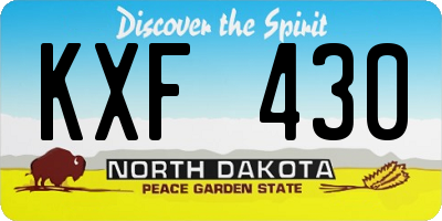 ND license plate KXF430