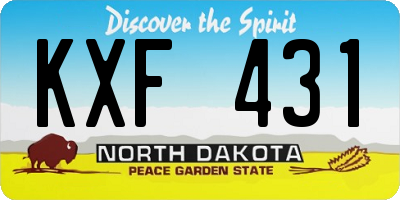 ND license plate KXF431