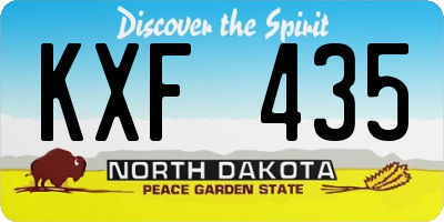 ND license plate KXF435